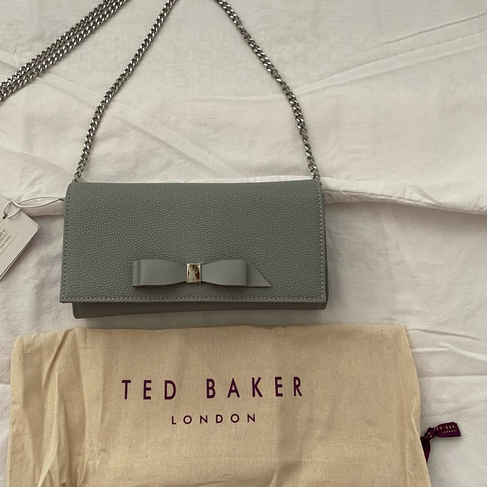 Ted Baker Alaine Matinee Gray Crossbody Wallet on Chain Bag